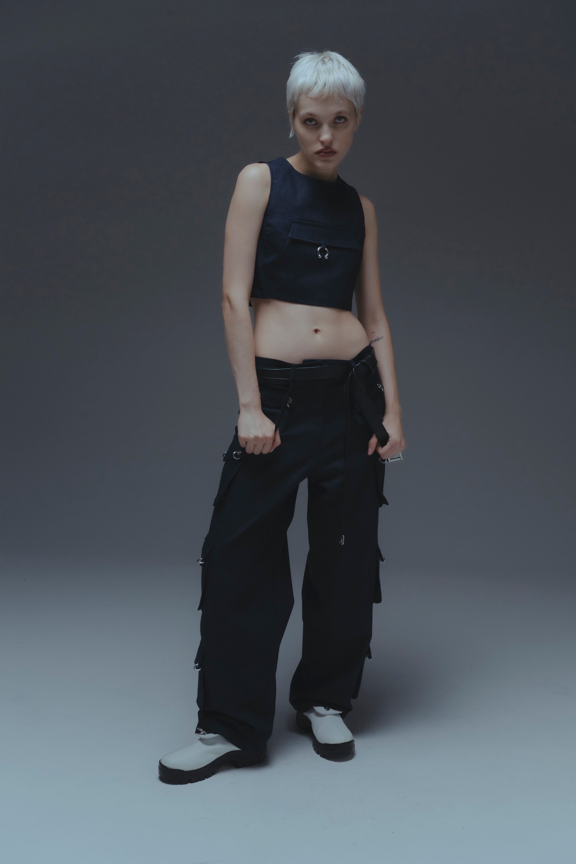 Denim Cargo Pants