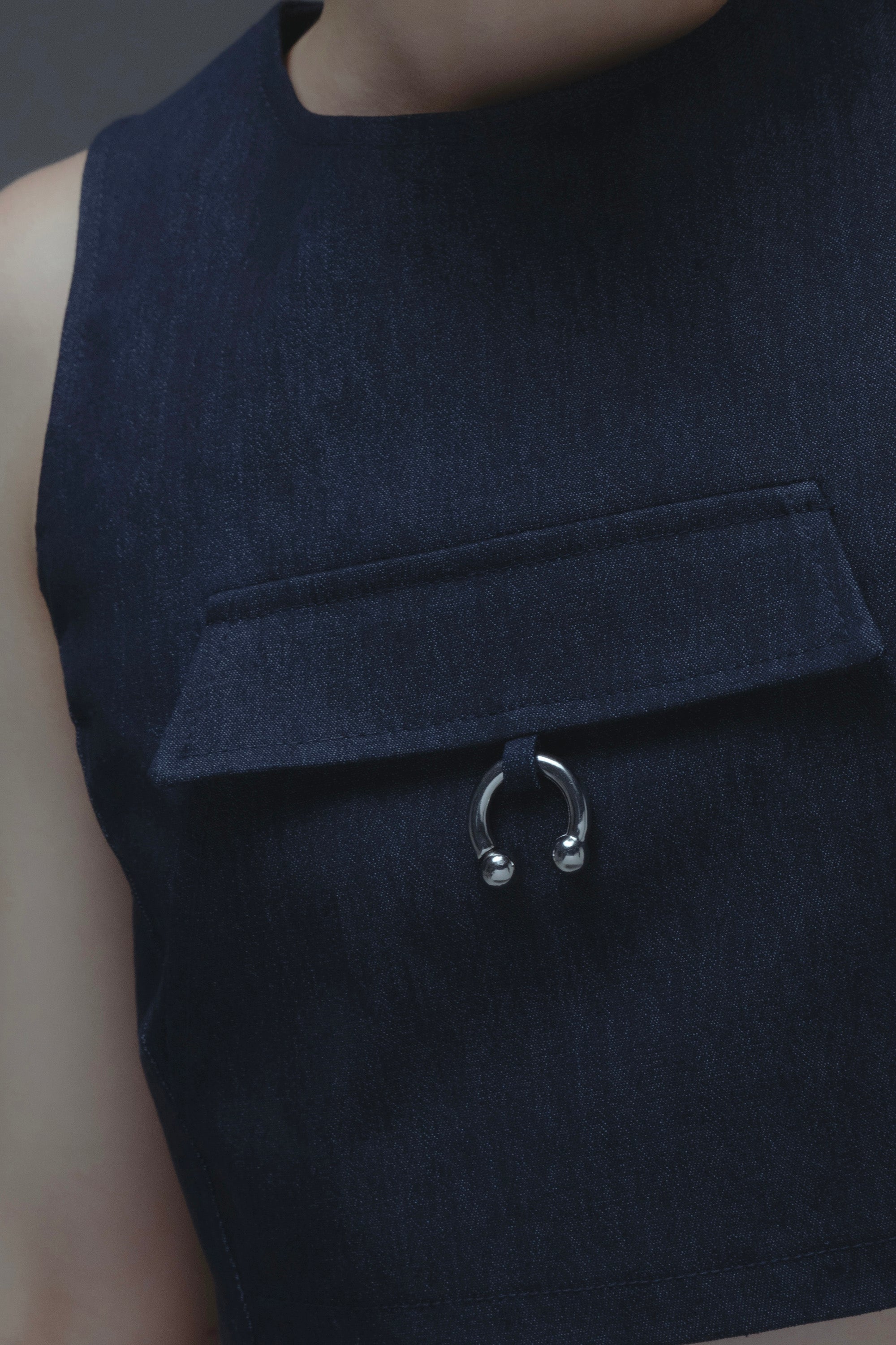 Denim Septum Top